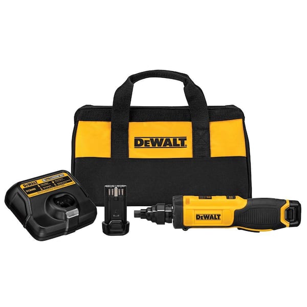 DEWALT 8V MAX Cordless Gyroscopic Screwdriver with Conduit Reamer, (2) 1.0Ah Batteries, Charger and Bag