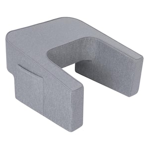 Desk Pillow with Arm Rests, Storage Pockets, and Removable Washable Cover -Multi purpose Memory Foam Desk Pillow, Gray