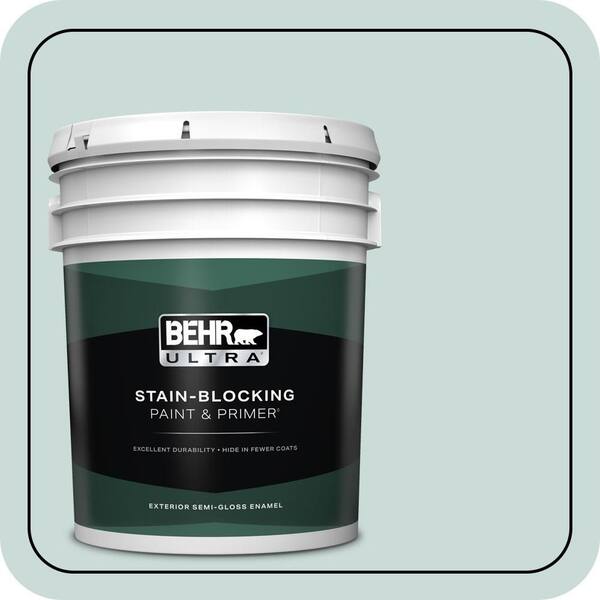 BEHR ULTRA 5 gal. #PPL-46 Blue Cypress Semi-Gloss Enamel Exterior Paint & Primer