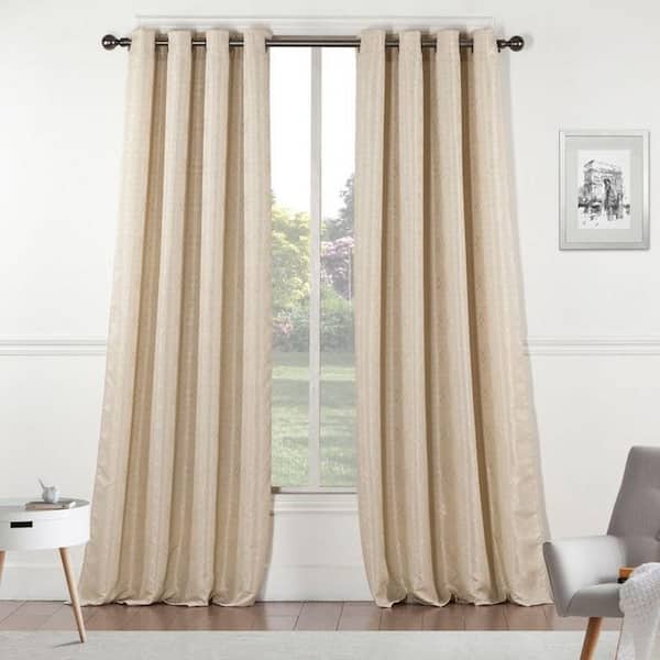 Dainty Home St Pierre Solid Textured Design 54" x 84" Single Window Panel in Taupe