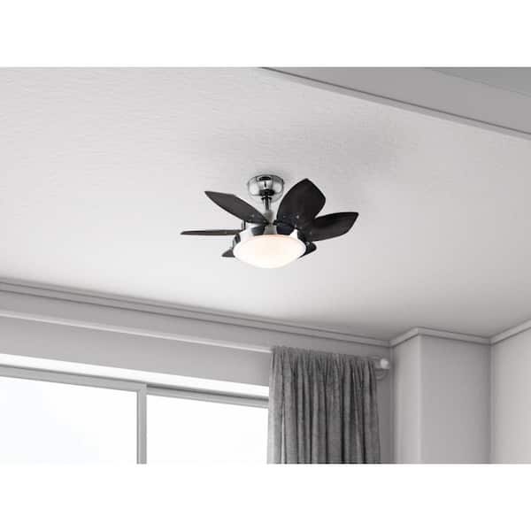 Westinghouse 7864400 24" Chrome Six Blade Reversible Ceiling Fan With Light 