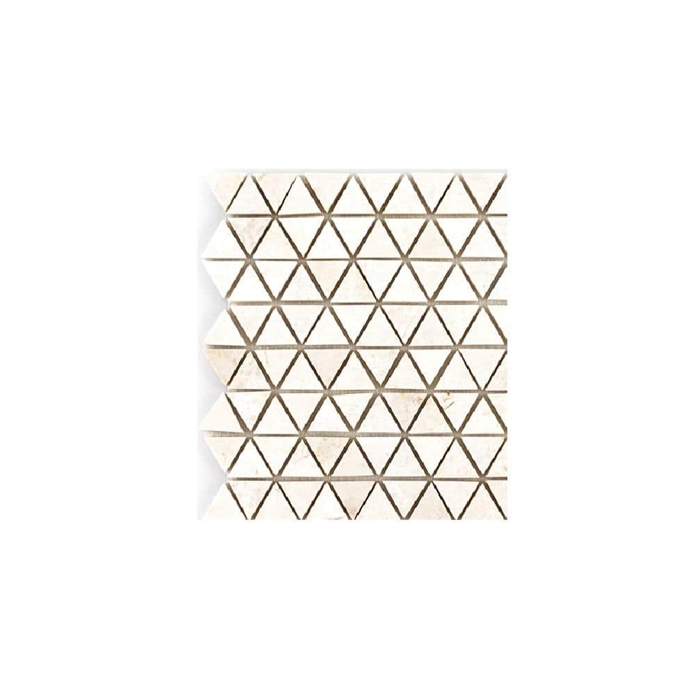 Take Home Tile Sample - Cavern Vanilla Cream 4 in. x 4 in. Triangle Honed Marble Wall and Floor Mosaic Tile price history on PriceWatchPro