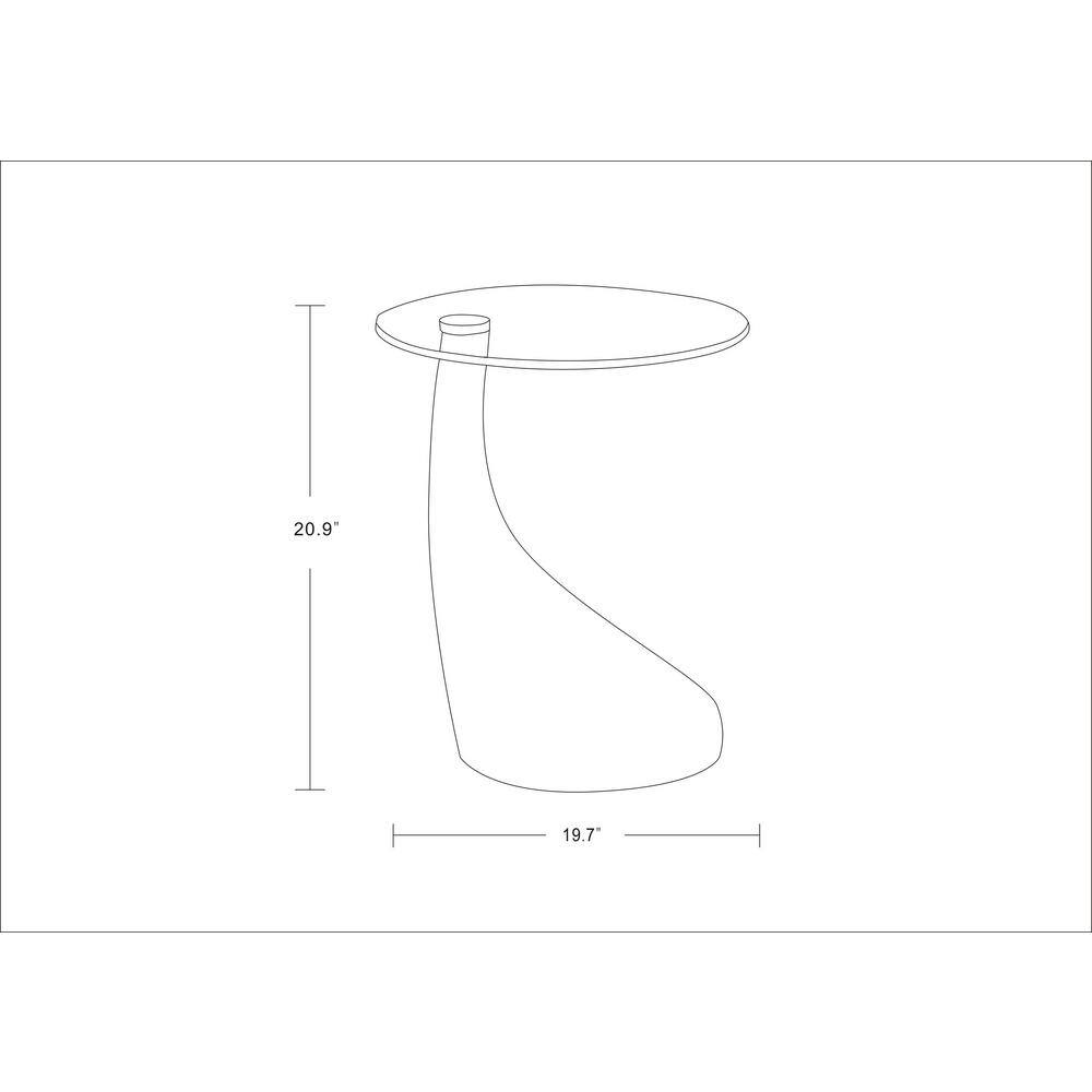Lava 20" Round Tempered Glass Accent Table in White
