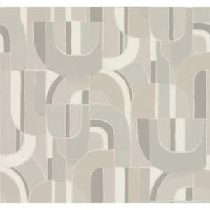 Ronald Redding Grey Sculpture Garden Unpasted Paper Wallpaper Matte, (27 in. x 27 ft.)