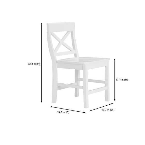 Stylewell Cedarville White Wood Dining, White Wooden Cross Back Dining Chairs