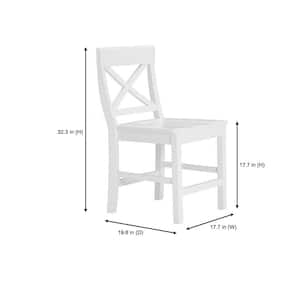 Cedarville White Wood Dining Chair with Cross Back (Set of 2) (19.42 in. W x 31.98 in. H)