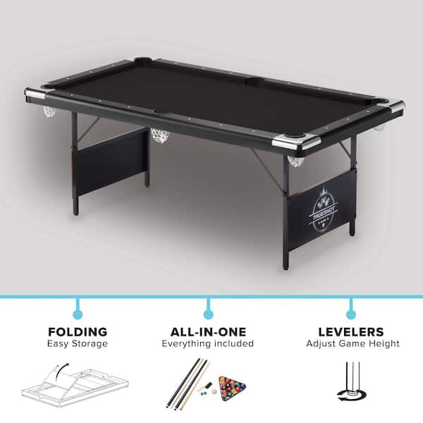 Costway 76.5 in. Billiard Table Foldable Pool Table Perfect for Kids and  Adults Blue NP10255WL-BL - The Home Depot