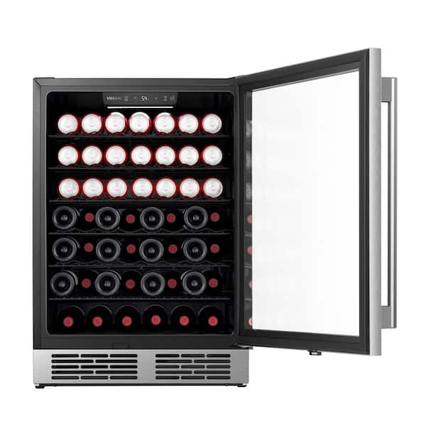 Vissani 23.4 in. Single Zone 54-Bottle / 164-Can Freestanding Wine