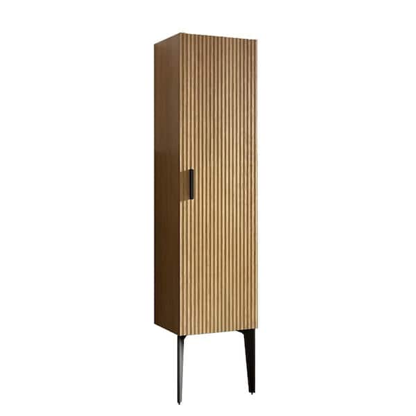 13 in. W x 6 in. D x 54 in. H Bathroom Freestanding Side Linen Cabinet with 1 Cabinet and 2 Drawers, Black