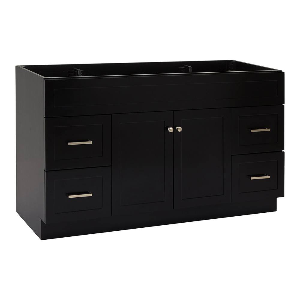 Hamlet 60" Black Solid Wood Freestanding Bathroom Vanity Cabinet