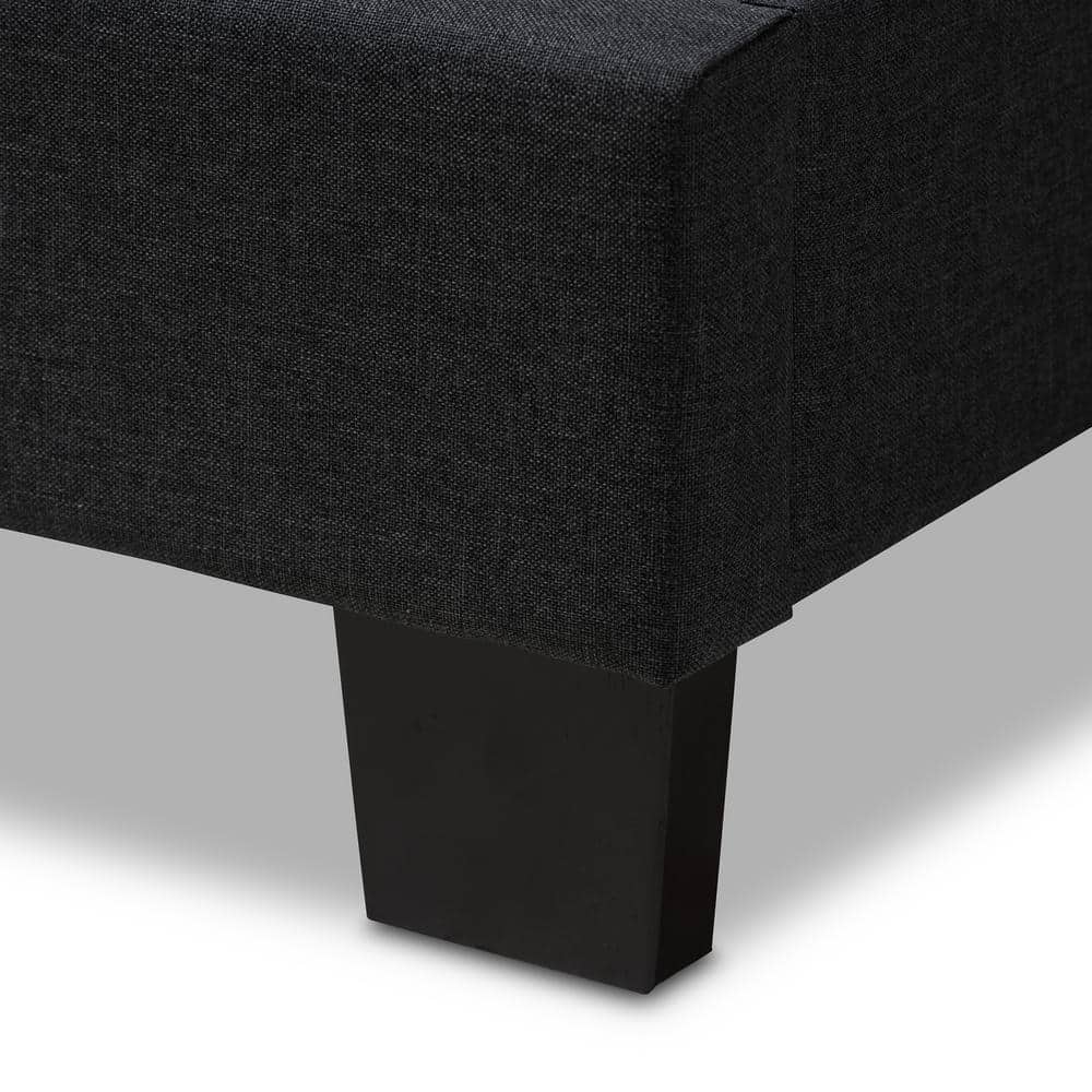 Brookfield Twin Charcoal Gray Tufted Upholstered Bed