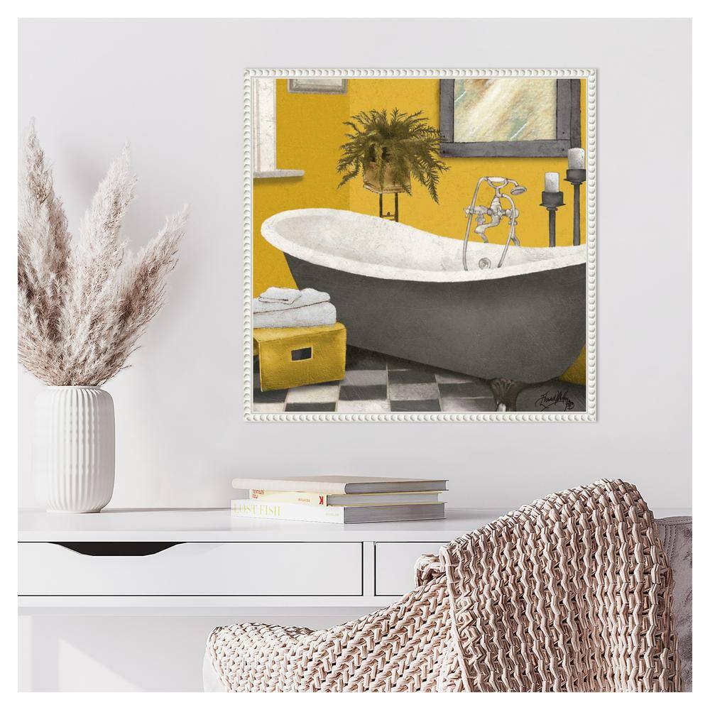 Sunny Bath Still Life Canvas Wall Art with Beaded Frame