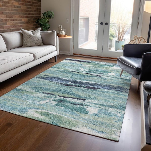 Addison Rugs Chantille Machine Washable Indoor/Outdoor Abstract ACN942 Aloe 9 ft. x 12 ft. Area Rug