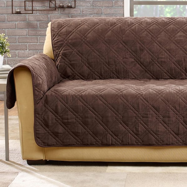 Sure-Fit Microfiber Pet Chocolate Polyester Sofa Slipcover