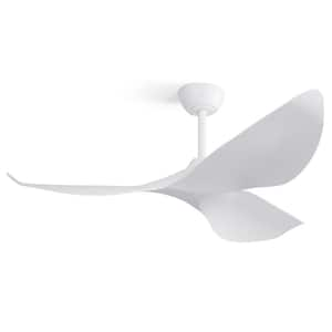 Cacimall 38 in. Indoor White Ceiling Fan without Light for Bedroom and Living Room