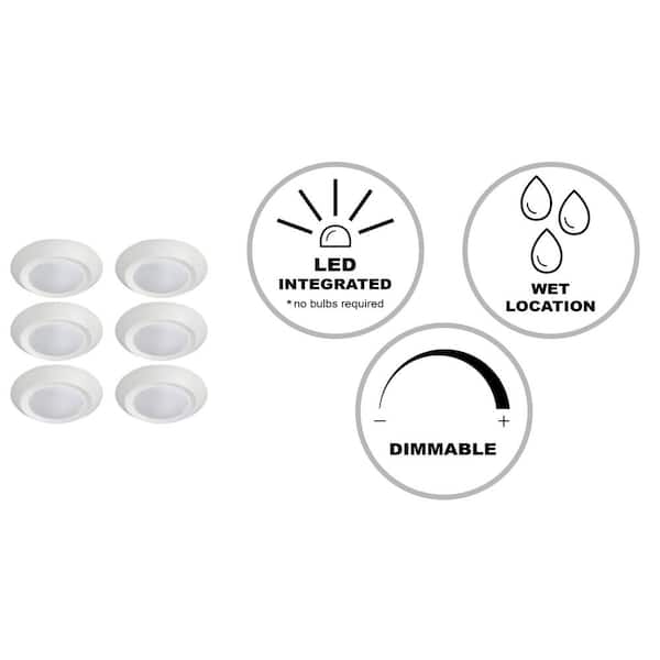 Bel Air Lighting 7.5 in. White Integrated LED Miniature Disk Flush Mount  Ceiling Light Fixture with Frosted Acrylic Shade LED-30021-1 WH - The Home  Depot