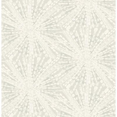 Silver Sunburst Peel and Stick Wallpaper Sample