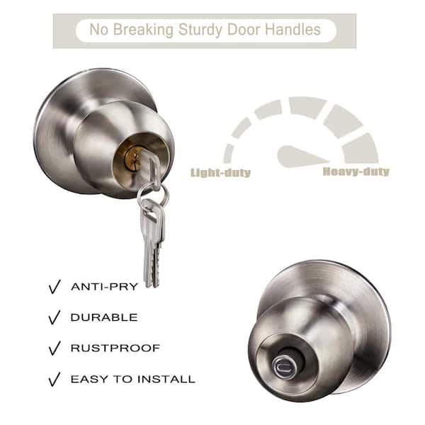 30 in. x 80 in. Full-Lite Frosted Glass Interior Door Panels MDF White Single Slab Finished With Silver Sphere Doorknob