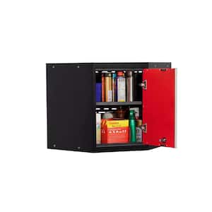Pro Series Welded Steel 1-Shelf Wall Mounted Garage Cabinet in Black/Charcoal (24 in W x 24 in H x 24 in D)
