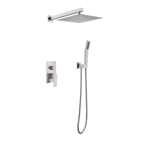 Single Handle 2-Spray 9.8 In Shower Faucet 2 GPM With High Pressure In ...