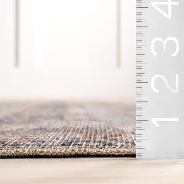 Hillstone Collection Traditional Vintage Medallion Elfrieda Blue 9 ft. x 12 ft. Area Rug