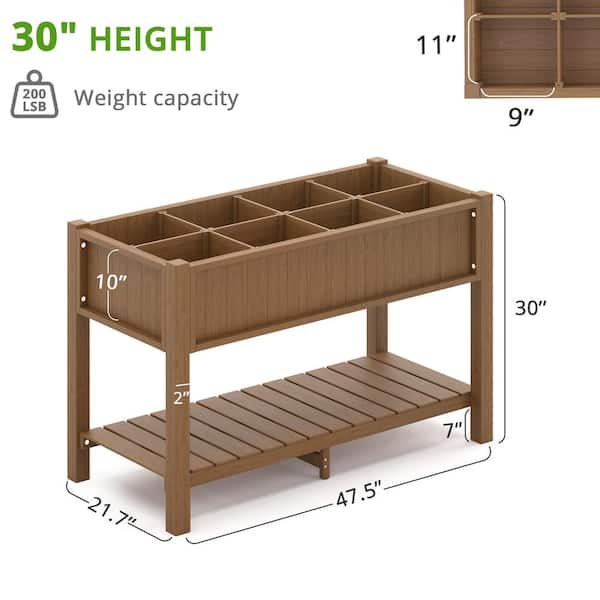 Mcombo Raised Garden Bed, 3 Tier Outdoor Wood Elevated Planter Box Kit