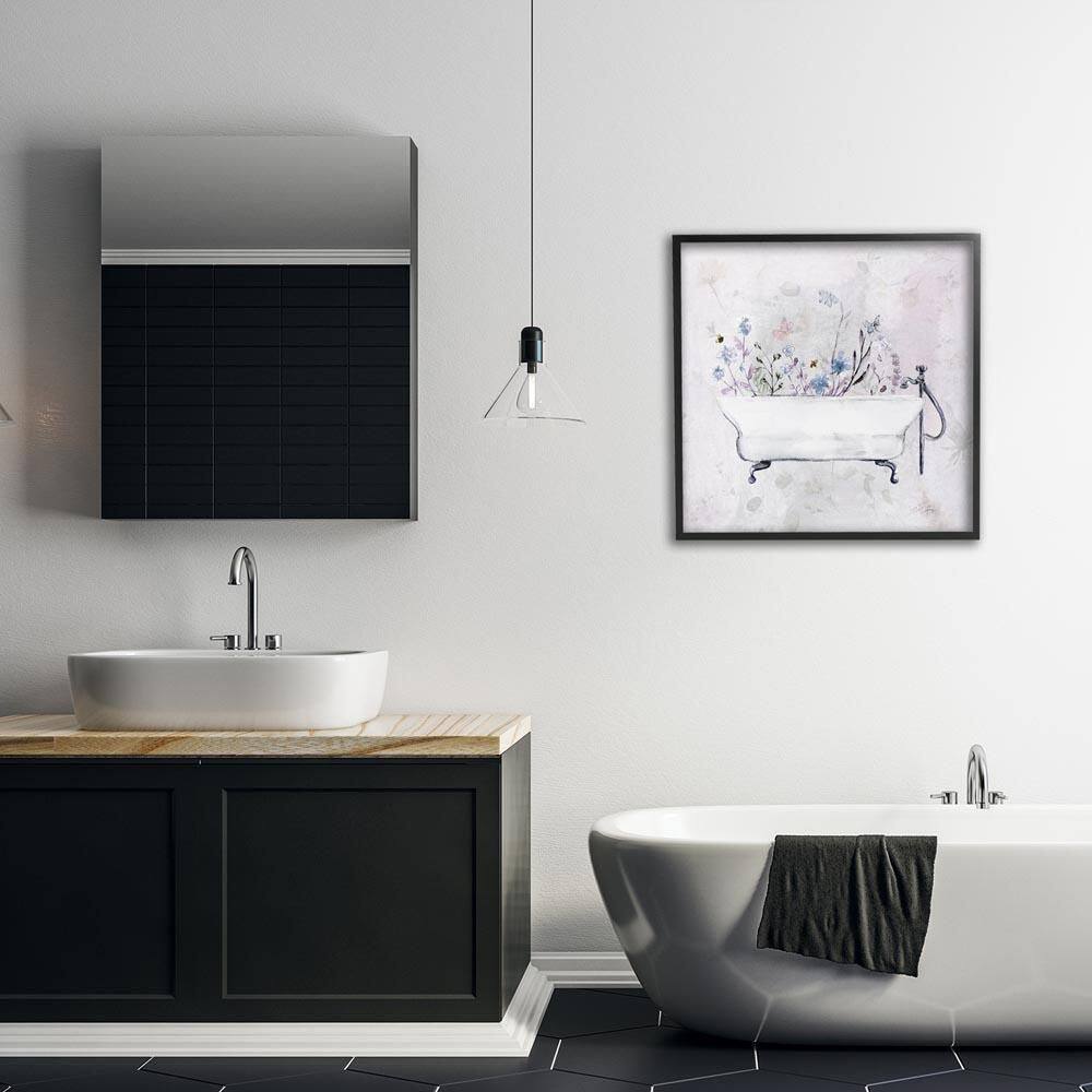 Antique Bathtub Botanicals by Stella Chang Black Framed Nature Giclee Art Print 24 in. x 24 in. price history on PriceWatchPro