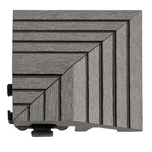 3 in. x 3 in. Composite Deck Tile Corner Trim in Slate (4-Pieces Per Box)