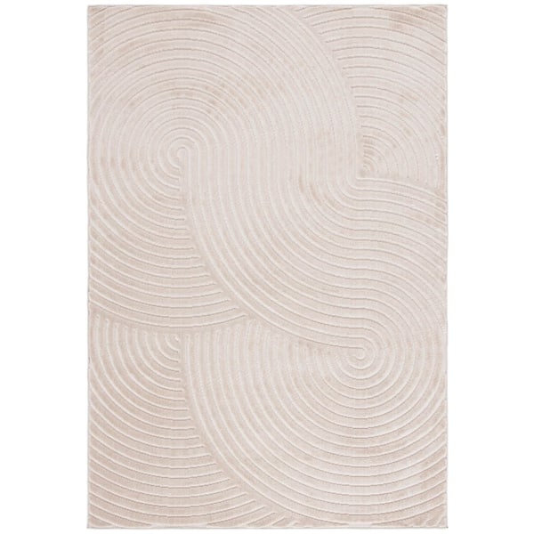 Selena 9 ft. x 12 ft. Beige Geometric Swirl Area Rug