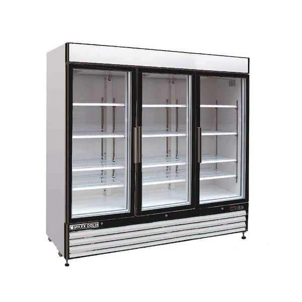 Maxx Cold X-Series 72 cu. ft. Triple Door Commercial Upright Merchandiser Freezer in White