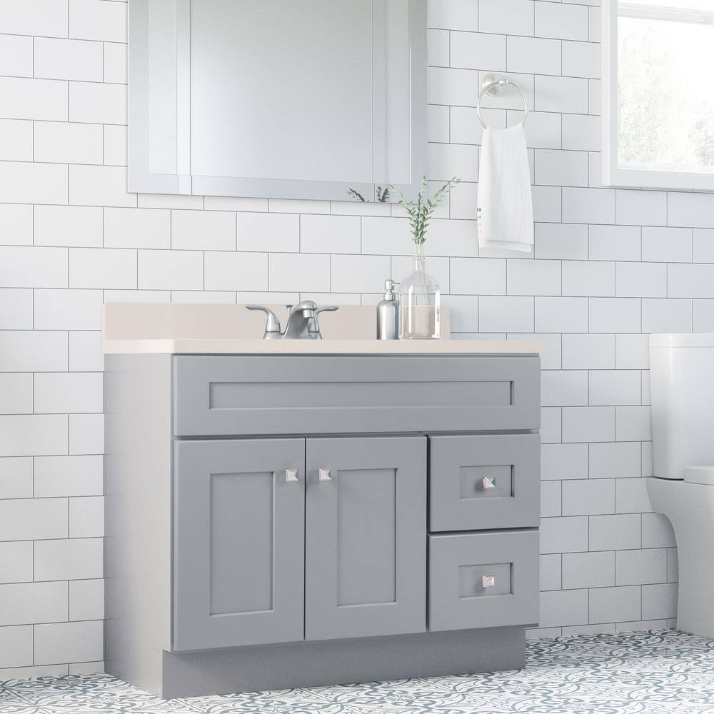 Brookings 37" Gray Wood Vanity with Cultured Marble Top