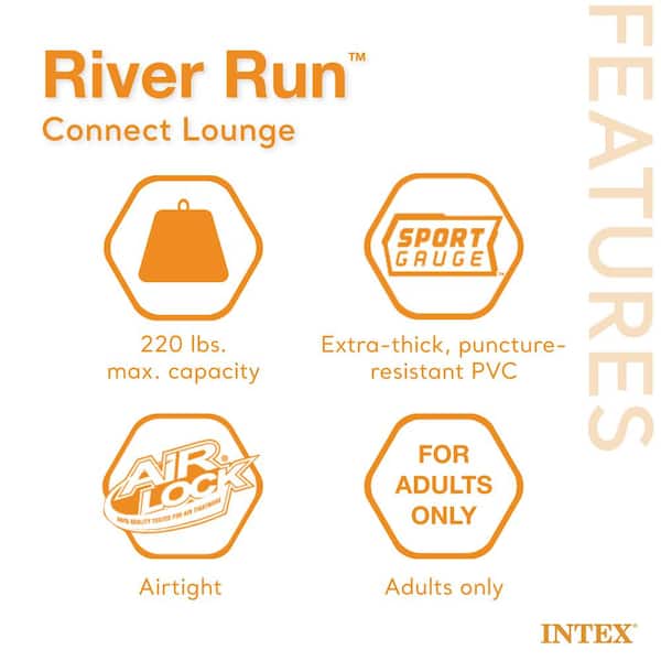 River Run Connect Lounge Inflatable 1-Person Floating Tube