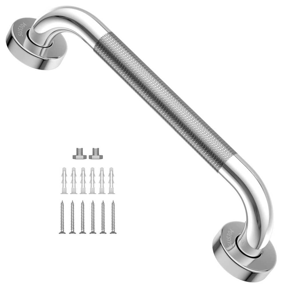 12 in. x 1 in. Stainless Steel Concealed Screw Anti-Slip Safety Grab Bar with Textured Grip in Chrome price history on PriceWatchPro
