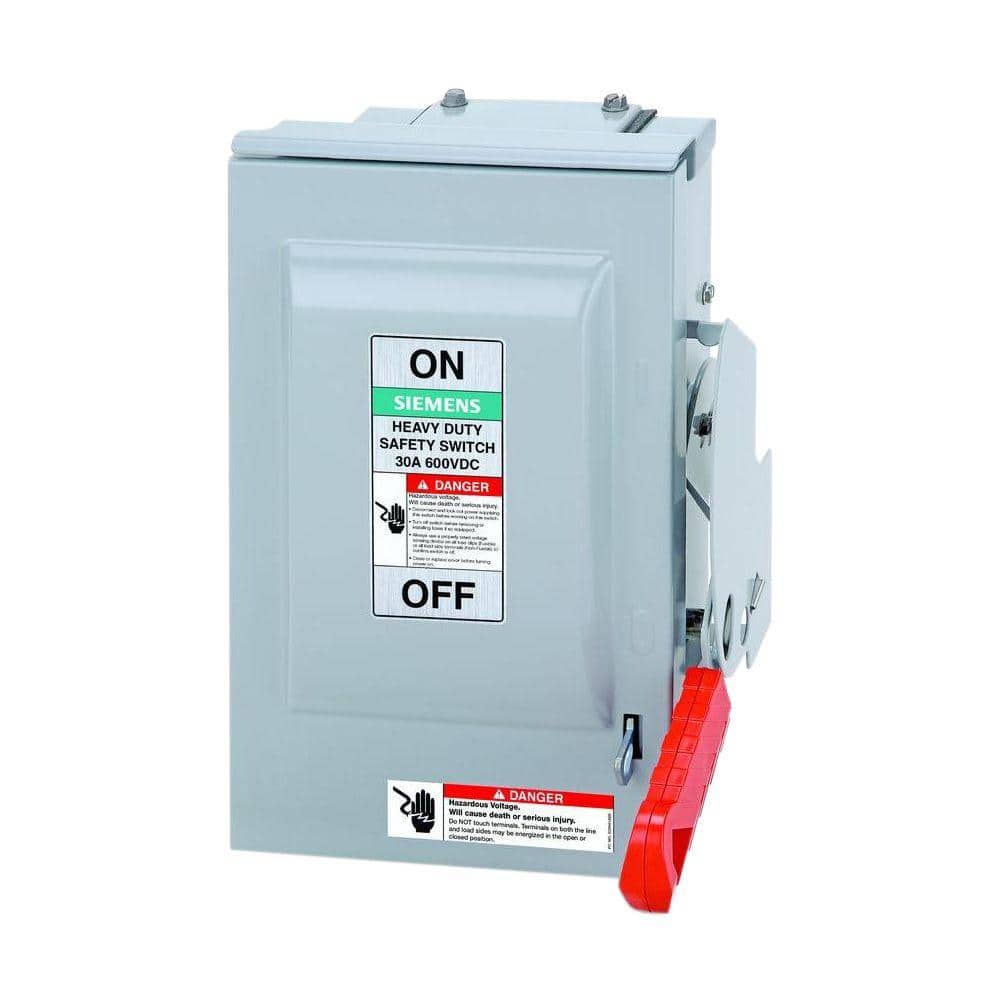 Siemens LNF221RLLA 30-Amp, 2-Pole, 240V General Duty Max Series Enclosed Safety Switch with Siemens LNF221RLLA 30-Amp, 2-Pole, 240V General Duty Max Series Enclosed Safety Switch with