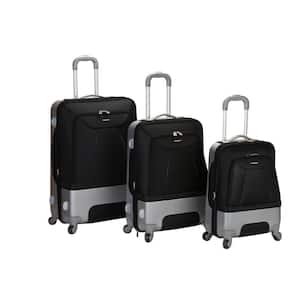 Rome Hybrid EVA/ABS 3-Piece Softside Luggage Set, Black