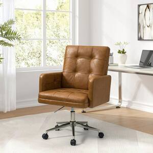 Josua Mid-century Modern Industrial Style Camel Button-tufted Height-adjustable Swivel Task Chair for Home and Office