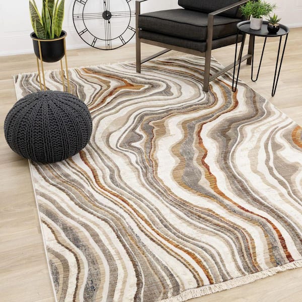 Jovira Collections 2 ft. x 8 ft. Beige Organic Indoor Runner Rug