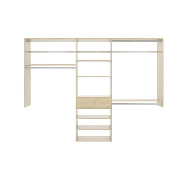 14 in. W D x 96 in. W x 72 in. H Harvest Grain Perfect Fit Wood Closet System