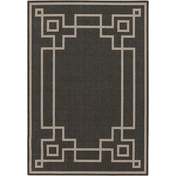 Livabliss Blanche Black 8 ft. x 11 ft. Indoor/Outdoor Patio Area Rug