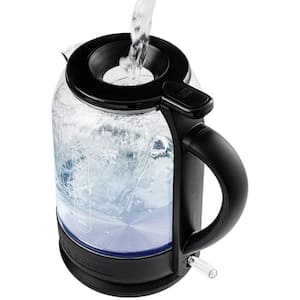 6.3-Cup Black Glass Electric Kettle with ProntoFill Technology - Fill Up with the Lid On