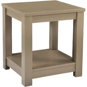 22 in. Seadrift Square Wood End Table with Lower Storage Shelf