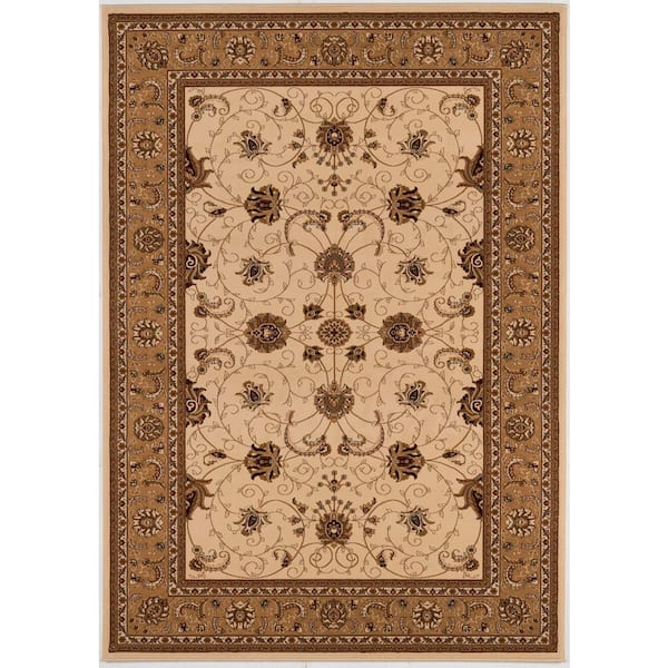 Majestic 2' x 3' (Exact Size: 2'3" x 3') Persian Indoor Doormat Rug, Beige Cream, Traditional