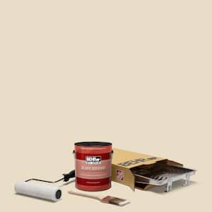 1 gal. #N290-2 Authentic Tan Ultra Extra Durable Flat Interior Paint and 5-Piece Wooster Set All-in-One Project Kit