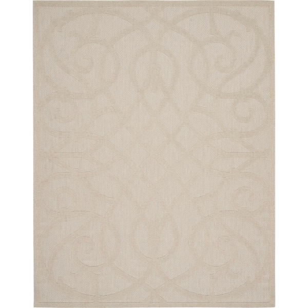 Home Decorators Collection Palamos Cream 8 ft. x 10 ft. Geometric Contemporary Indoor/Outdoor Patio Area Rug