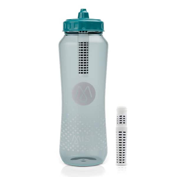 One Way Valve Filtering Squeeze Bottle 32 oz. Deep Teal BPA-free Plastic Filtered Water Bottle