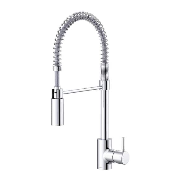 The Foodie Single Handle Pre-Rinse Kitchen Faucet with Spring Spout 1.75 GPM in Chrome