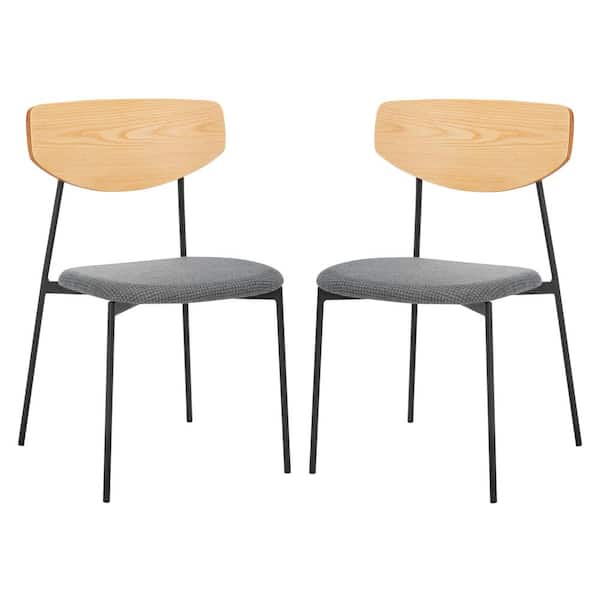SAFAVIEH Ryker Wood/Gray 17 in. Wood Dining Chair Set of 2