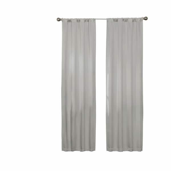 null Darrell ThermaWeave Grey Solid Polyester 37 in. W x 63 in. L Blackout Single Rod Pocket Curtain Panel