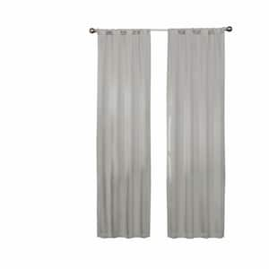 Darrell ThermaWeave Grey Solid Polyester 37 in. W x 84 in. L Blackout Single Rod Pocket Curtain Panel