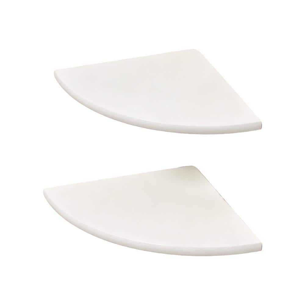 8.7 in. White Round Solid Wood Corner Floating Shelves Set of 2 price history on PriceWatchPro